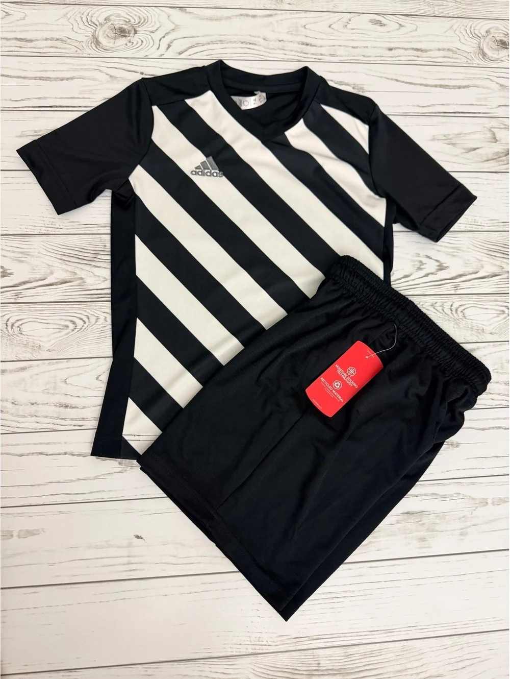 Adidas Kids Small Black White Soccer Jersey and BCG Small (8) Shorts